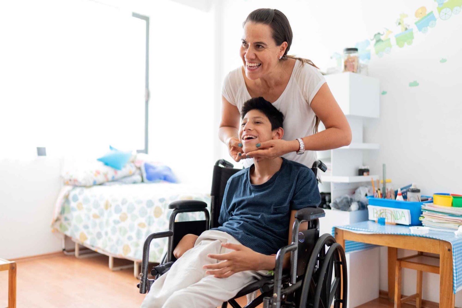 A support worker helping a participant with daily routines